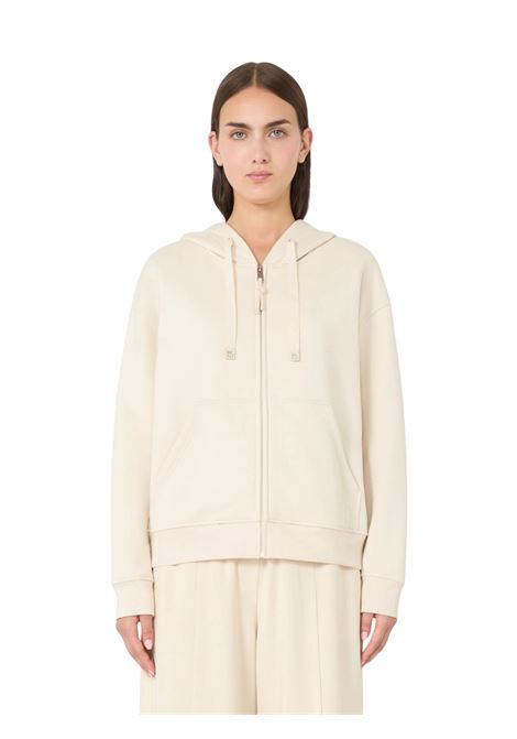 Felpa con zip in cotone - AVORIO Weekend MAXMARA | CANE001